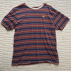 banks journal red and blue striped t-shirt with sun embroidery logo